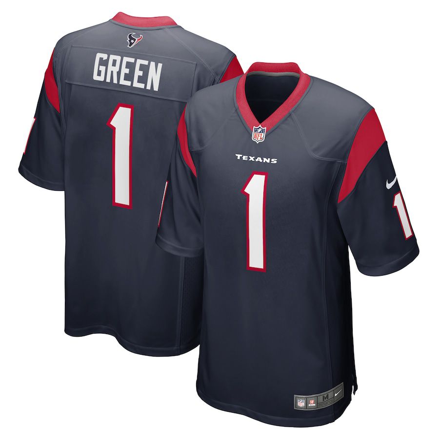 Men Houston Texans 1 Kenyon Green Nike Navy 2022 NFL Draft First Round Pick Player Game Jersey